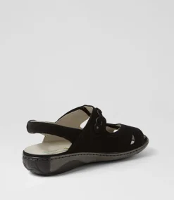 Garda 4 Schwarz Suede Sandals
