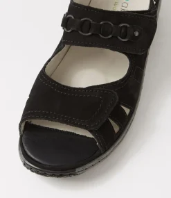 Garda 4 Schwarz Suede Sandals