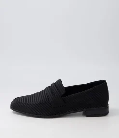Gebeze Black Stripe Leather Loafers