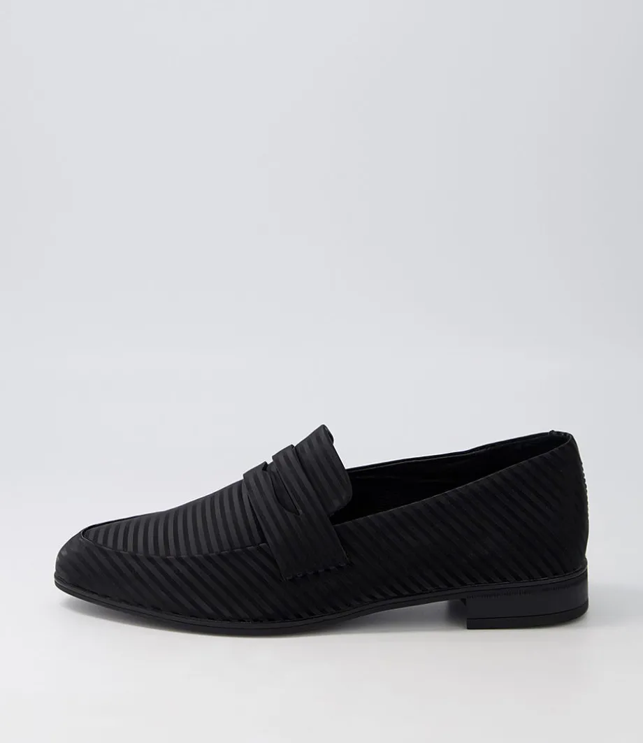 Gebeze Black Stripe Leather Loafers