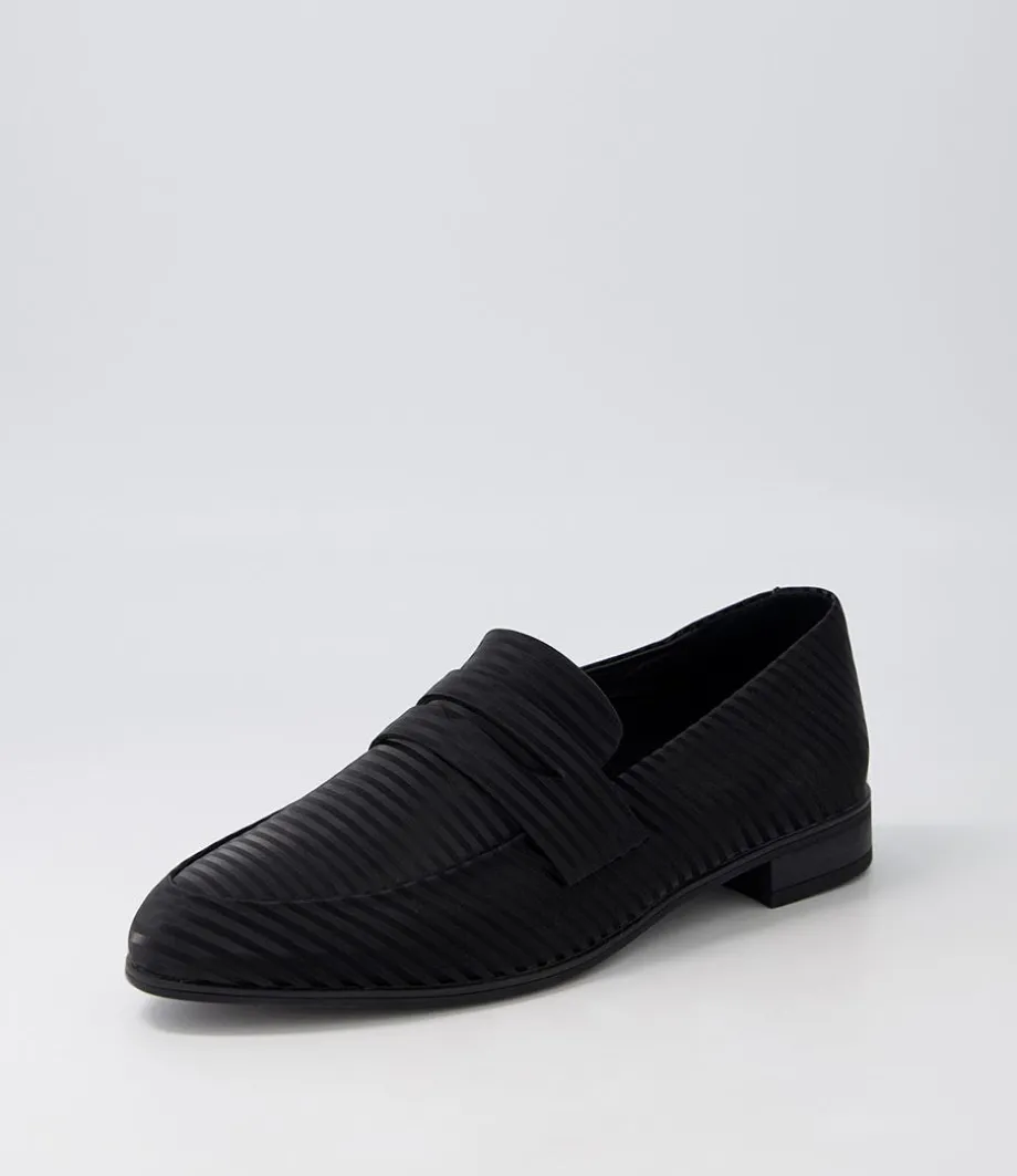 Gebeze Black Stripe Leather Loafers