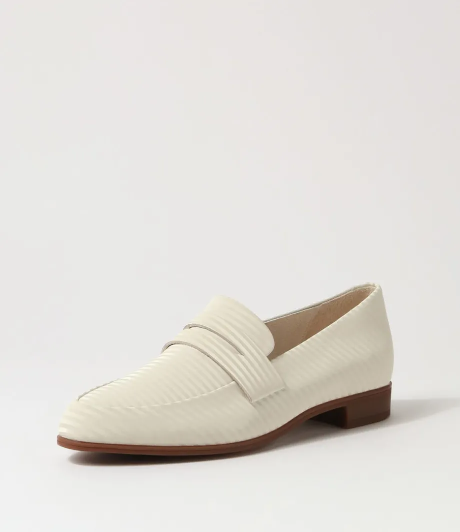 Gebeze Vanilla Stripe Leather Loafers