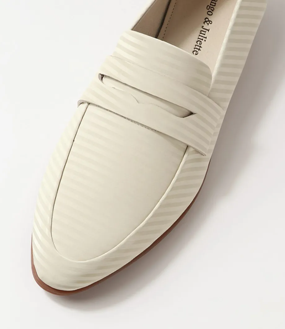 Gebeze Vanilla Stripe Leather Loafers