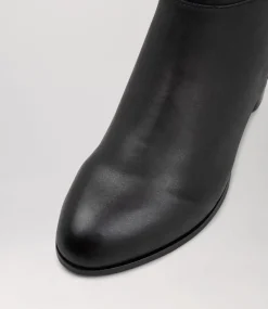 Gentrys W Black Leather Stretch Knee High Boots
