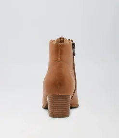 George W Tan Leather Lace Up Boots