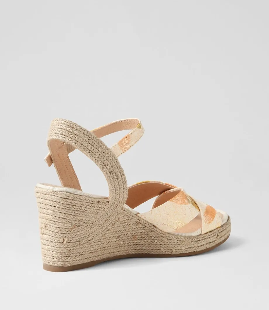 Ghosta Orange Yellow Splash Leather Espadrilles