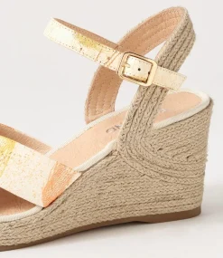 Ghosta Orange Yellow Splash Leather Espadrilles