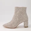 Glister Silver Jewel Fabric Ankle Boots