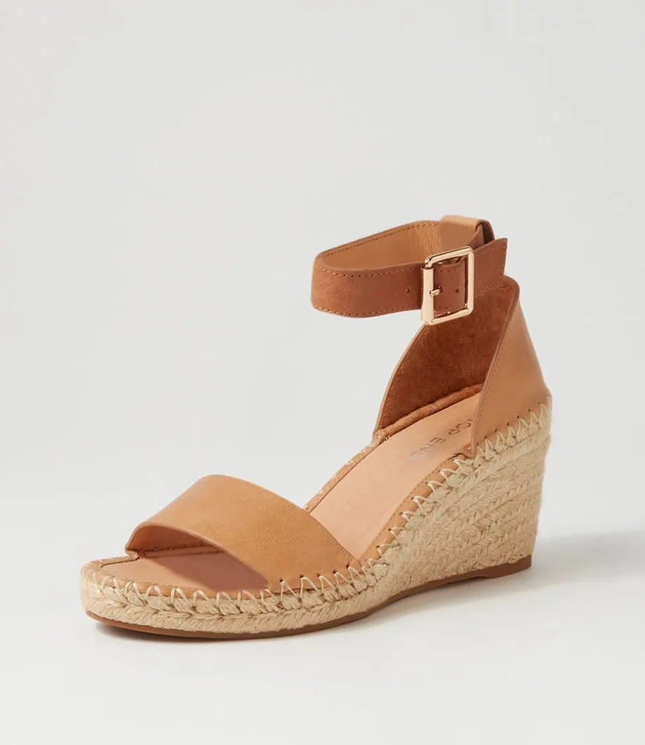 Gonice Cappuccino Tan Leather Espadrilles