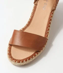 Gonice Tan Leather Espadrilles