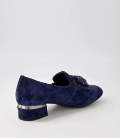 Grenada Navy Suede Jewels Heels
