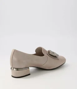 Grenada Taupe Leather Jewels Heels