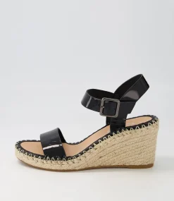 Grogor Black Patent Leather Sandals