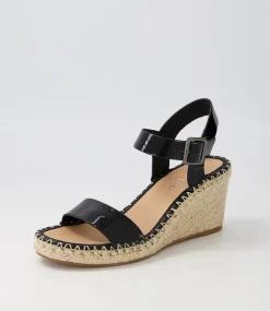 Grogor Black Patent Leather Sandals