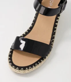 Grogor Black Patent Leather Sandals