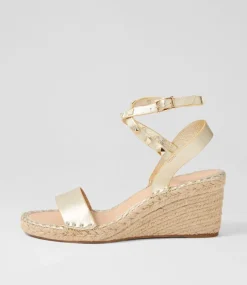 Guicey Pale Gold Leather Espadrilles