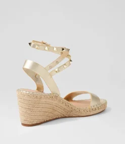 Guicey Pale Gold Leather Espadrilles