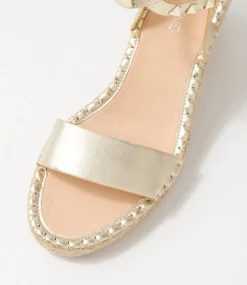 Guicey Pale Gold Leather Espadrilles