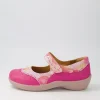 Gummibear W Fuchsia Pinwheel Leather Flat Shoes