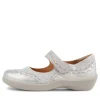 Gummibear Xw Silver Daisy Leather Flat Shoes