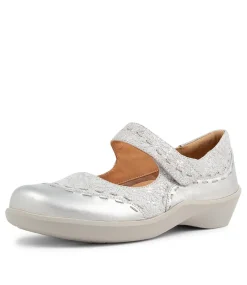 Gummibear Xw Silver Daisy Leather Flat Shoes