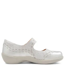 Gummibear Xw Silver Daisy Leather Flat Shoes