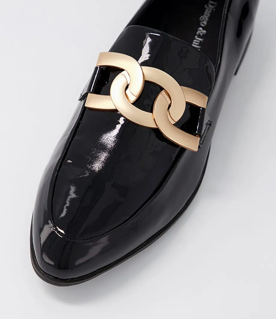 Gumper Black Patent Leather Loafers