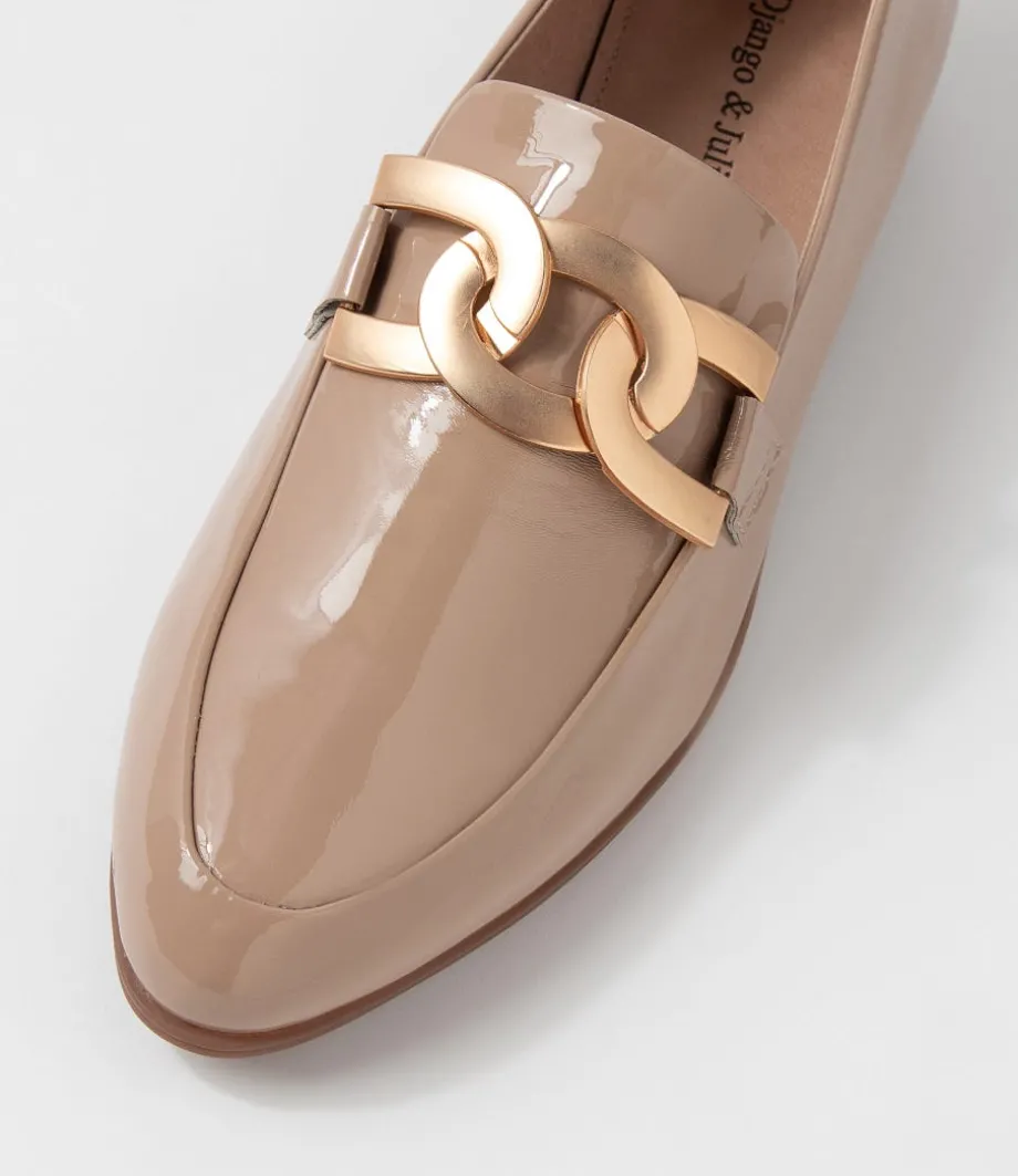 Gumper Dark Cafe Patent Leather Loafers