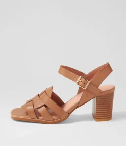 Hafsa Cognac Leather Sandals
