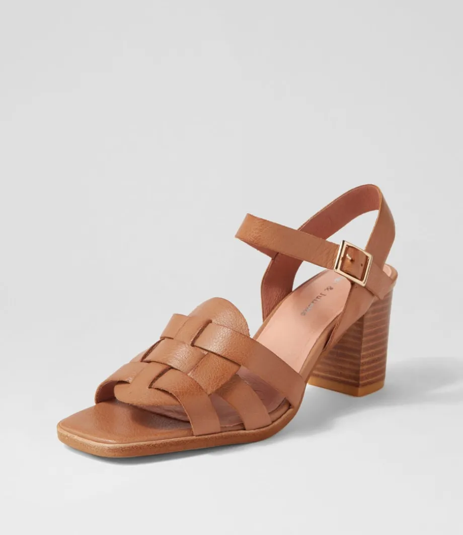 Hafsa Cognac Leather Sandals