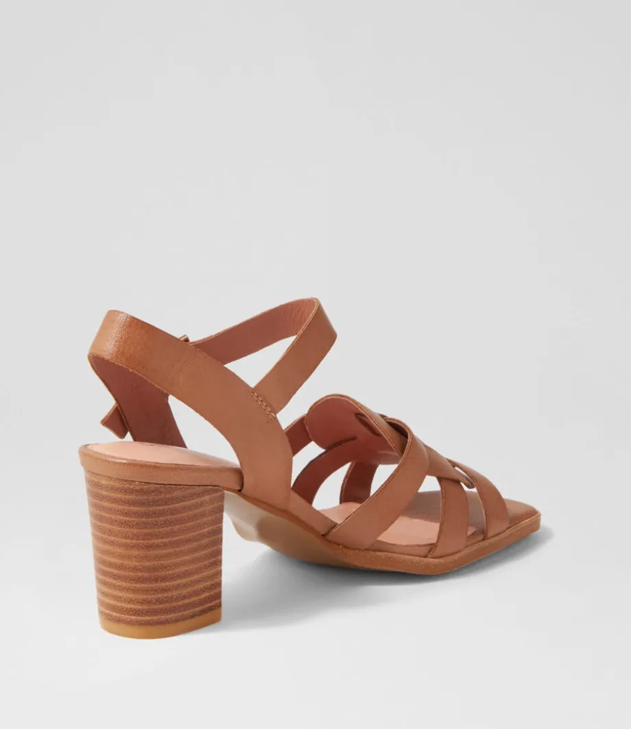 Hafsa Cognac Leather Sandals