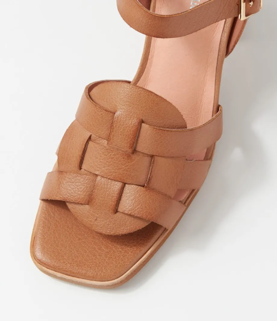 Hafsa Cognac Leather Sandals