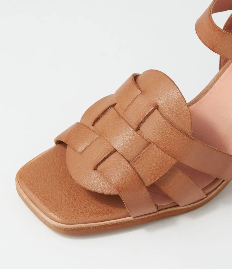Hafsa Cognac Leather Sandals