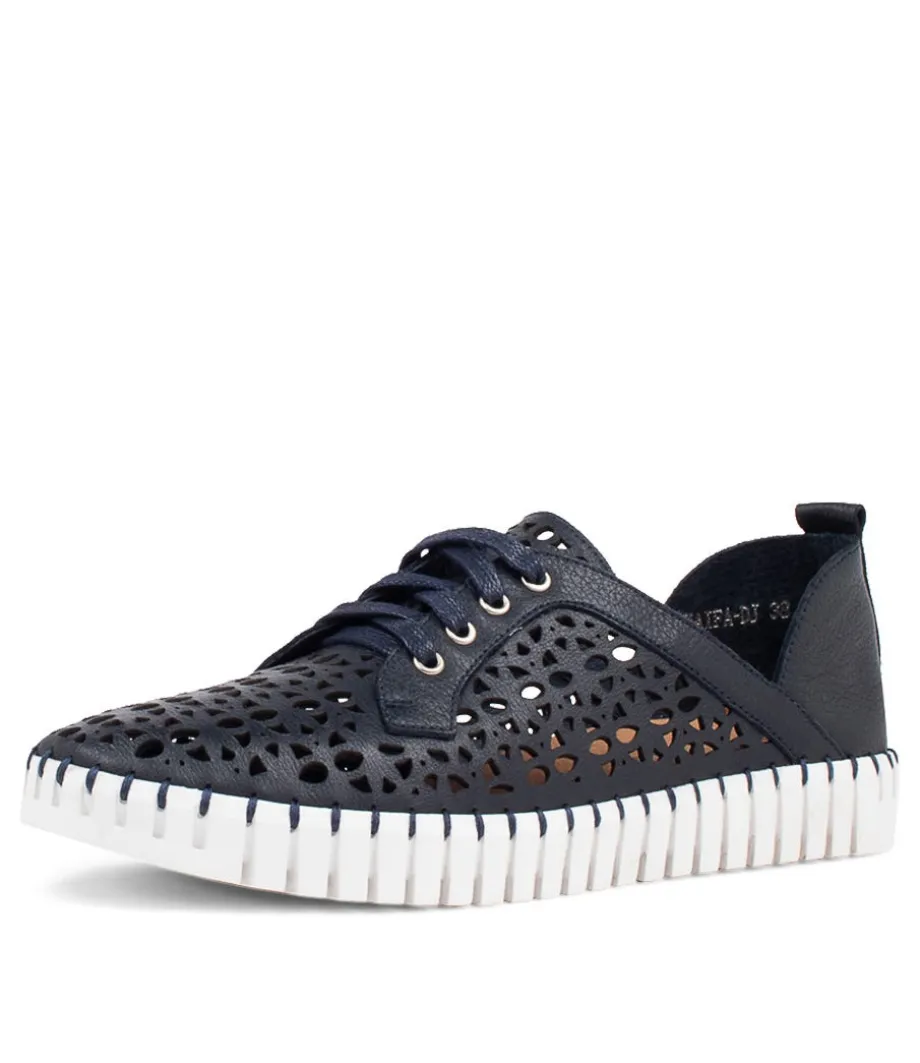 Haifa Navy Leather Sneakers Ws