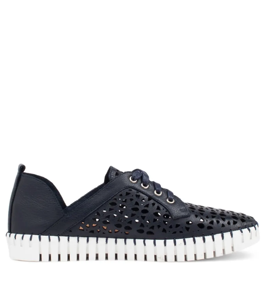 Haifa Navy Leather Sneakers Ws