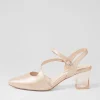 Halian Nude Shimmer Leather Heels