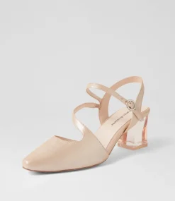 Halian Nude Shimmer Leather Heels
