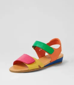 Halima Fuchsia Yellow Multi Sandals