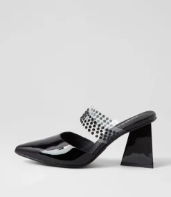 Hallams Black Patent Leather Heels