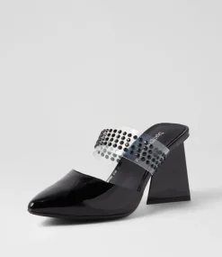 Hallams Black Patent Leather Heels