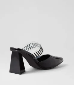 Hallams Black Patent Leather Heels