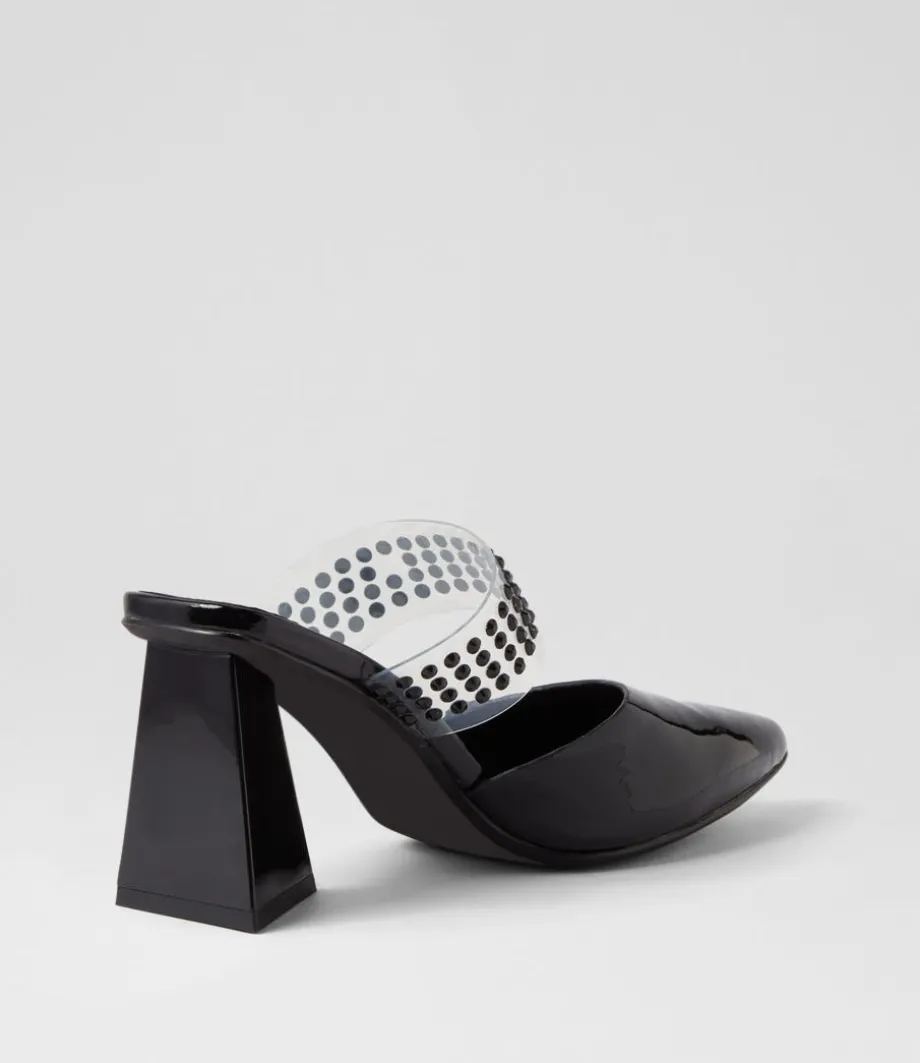 Hallams Black Patent Leather Heels