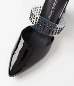 Hallams Black Patent Leather Heels