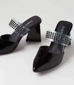 Hallams Black Patent Leather Heels