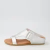 Halle Silver Leather Slides