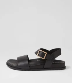 Hammil W Black Leather Sandals