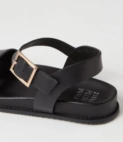 Hammil W Black Leather Sandals