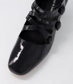Hannon Black Patent Leather Heels