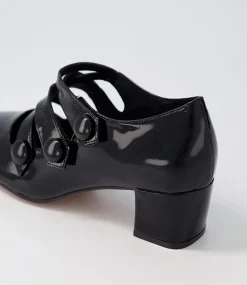 Hannon Black Patent Leather Heels
