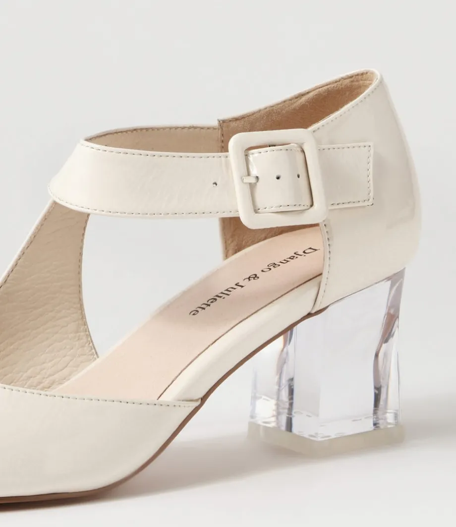 Happie Ivory Patent Leather Heels
